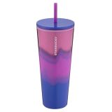 Starbucks 2022 Taiwan Pink Blue Wave 24oz Cup Tumbler