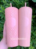 Starbucks Coral Pink Jewel Coral Pink Grid Blue Jewel Cup Tumbler