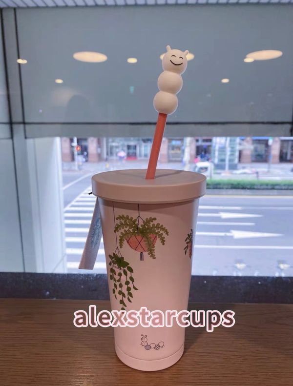 Starbucks 2022 Taiwan Caterpillar SS 18oz Cup Tumbler with Topper