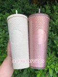 Summer Promotion Starbucks 2022 China White Matte and Sakura 24oz Studded Cup Tumbler