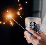 Starbucks 2022 China Summer Blue Starry Sky 8oz Glass Cup