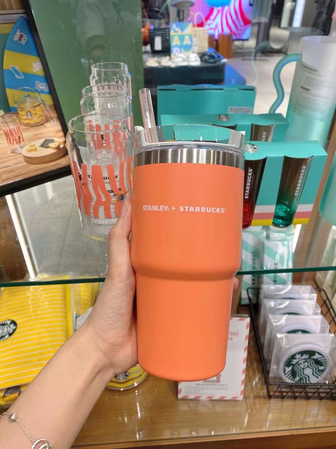 Starbucks Summer 2022 Mango Stainless Steel Tumbler - 16oz Orange & Pink Travel Cup