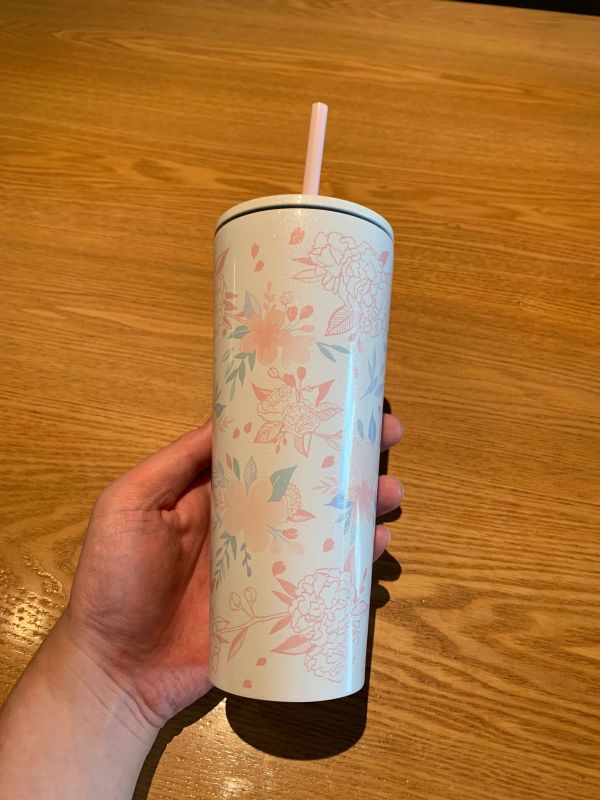 Starbucks 2019 China Pink Sakura Blossom 16oz SS Cup Tumbler