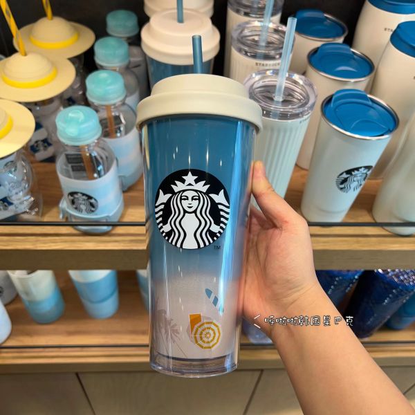 Starbucks 2022 Korea Summer Ocean Blue 20oz Cup Tumbler Ship in the middle of Aug.
