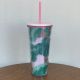 Starbucks 2022 Taiwan Dews on Leaves 20oz Plastic Cup Tumbler