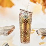 Starbucks 2022 China Autumn Milky Tea Champagne Gold Jewel 24oz Cup Tumbler