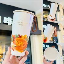 Starbucks 2022 China Autumn Leaves Sleeping Fox 16oz SS Cup Tumbler