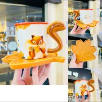 Starbucks 2022 China Autumn Squirrel Maple 12oz Mug set