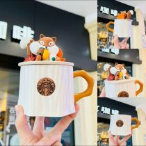 Starbucks 2022 China Autumn Tree Stump Squirrel 13oz Mug