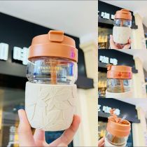 Starbucks 2022 China Maple Leaves 15oz Glass Straw Cup