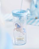 Starbucks 2022 China Summer Contigo Blue Carousel 16oz Plastic Double Wall Straw Cup Tumbler