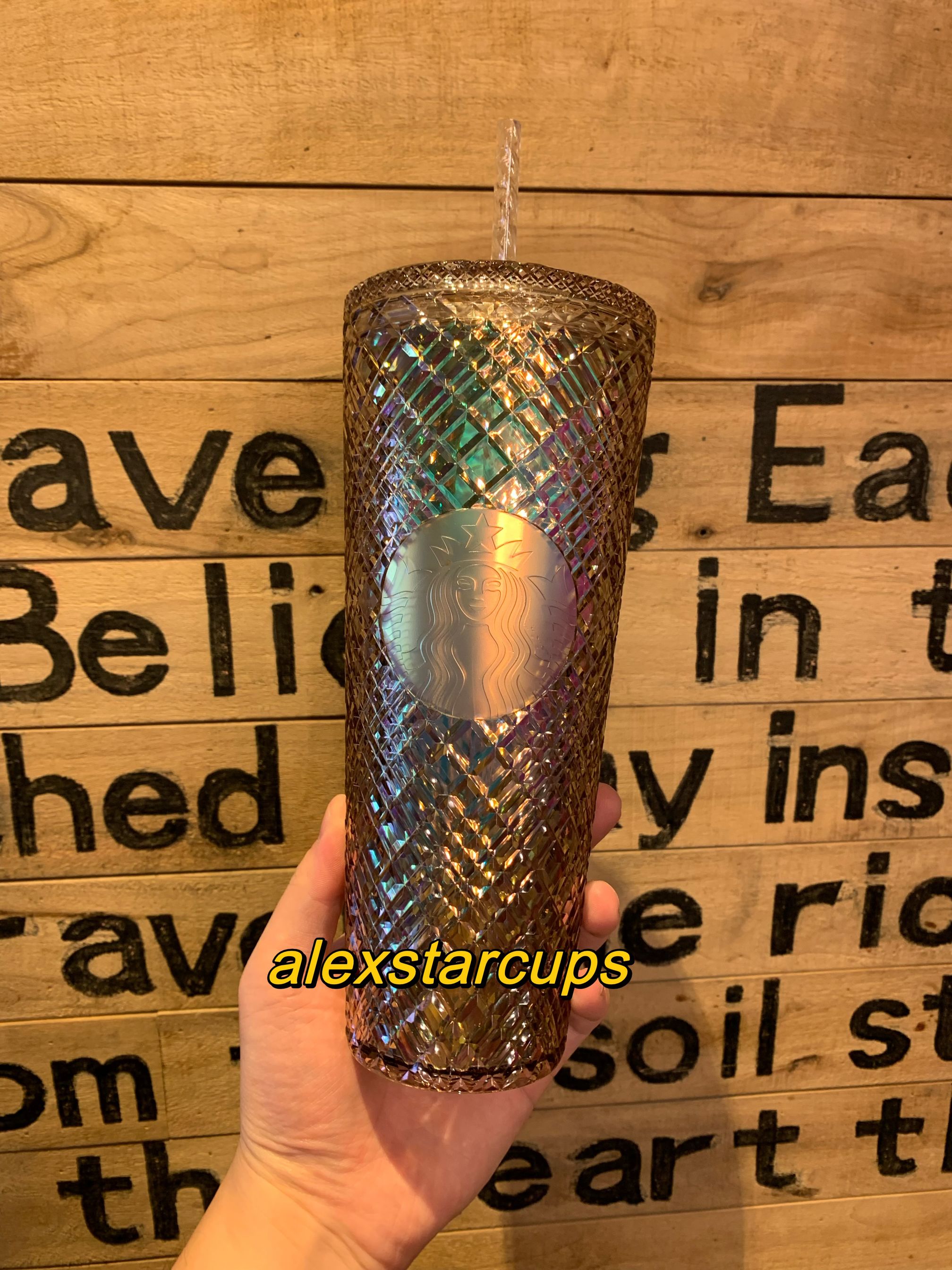 Starbucks Autumn Champagne Diamond Gold Jewel 24oz Cups Tumbler Cold Cup,NEW