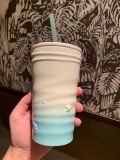 Starbucks 2022 China Anniversary Sea Blue Wave 16oz Ceramics Straw Tumbler