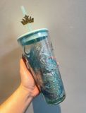 Starbucks 2022 China Anniversary Ocean Siren Mermaid 20oz Glass Cup Tumbler ship after 5th Oct.