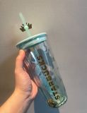 Starbucks 2022 China Anniversary Ocean Siren Mermaid 20oz Glass Cup Tumbler ship after 5th Oct.