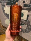 Starbucks 2022 China Halloween Dark Pumpkin 24oz Studded Cup Tumbler