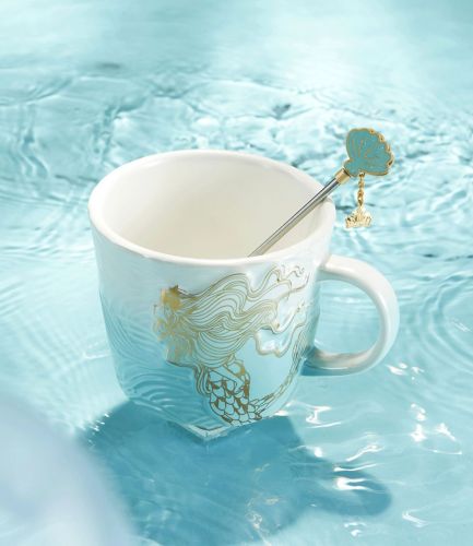 Starbucks 2022 China Anniversary Sea Blue Wave Siren Mermaid 14oz Mug