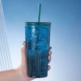 Starbucks 2022 China Blue and Green Siren 19oz Glass Cup