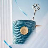 Starbucks 2022 China Blue Green Stripe Siren Logo 14oz Mug with Stick