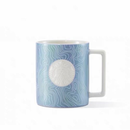 Starbucks 2022 China Blue Stripe Siren Logo 12oz Mug