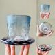 Starbucks 2022 China Glacier 14oz Glass Cup with Coaster