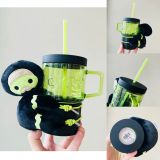 Starbucks 2022 China Skiing Gingerbread Man 18oz Glass Straw Cup Tumbler