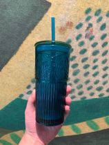 Starbucks 2022 China Blue and Green Siren 19oz Glass Cup