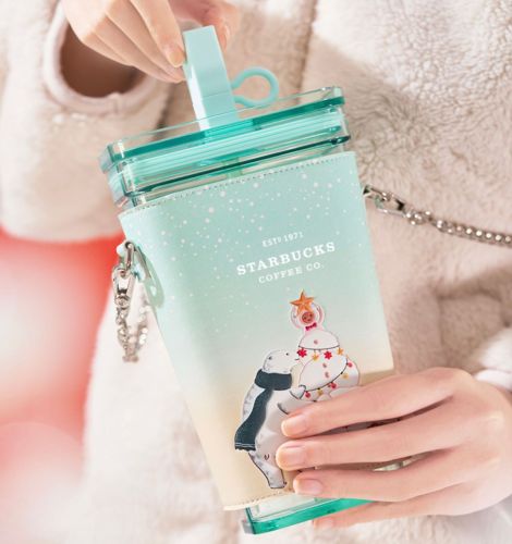 Starbucks 2022 China Christmas Winter Gift 20oz Plastic Straw Cup Tumbler with Sleeve
