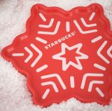 Starbucks 2022 China Christmas 12oz Mug with Snowflake Coaster