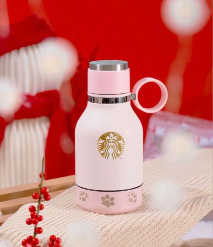 Starbucks 2022 China Christmas Happy Pet Pink 38oz SS Cup Tumbler