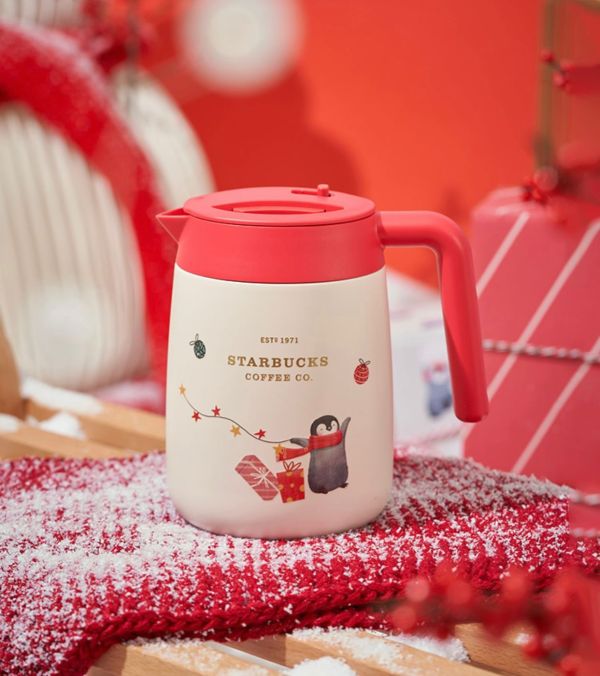 Starbucks 2022 China Christmas Penguin Gift 35oz SS Pot