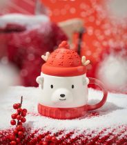 Starbucks 2022 China Christmas Polar Bear Gift 12oz Mug
