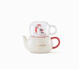 Starbucks 2022 China Christmas Polar Bear Gift Glass Cup and Teapot Set