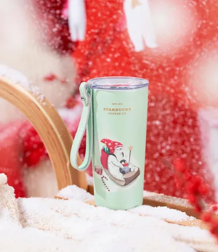 Starbucks 2022 China Christmas Winter Happy Skiing 12oz SS Cup Tumbler