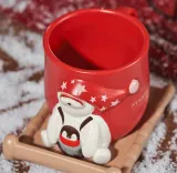 Starbucks 2022 China Christmas Sledding 12oz Mug with Coaster