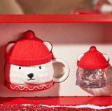 Starbucks 2022 China Christmas Polar Bear 13oz and 3oz Mug Set with Gift Box