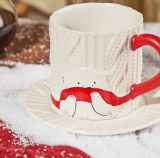 Starbucks 2022 China Christmas Polar Bear Sweater 14oz Mug with Coaster
