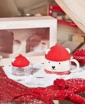 Starbucks 2022 China Christmas Polar Bear 13oz and 3oz Mug Set with Gift Box