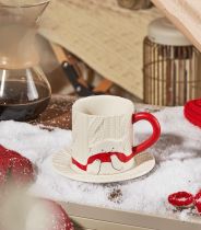 Starbucks 2022 China Christmas Polar Bear Sweater 14oz Mug with Coaster