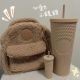 Starbucks 2022 China Milky Tea Studded and Keychain Ornament and Bag Set