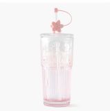 Starbucks 2023 China Peach Blossom Topper Pink Siren 19oz Glass Cup second bunch