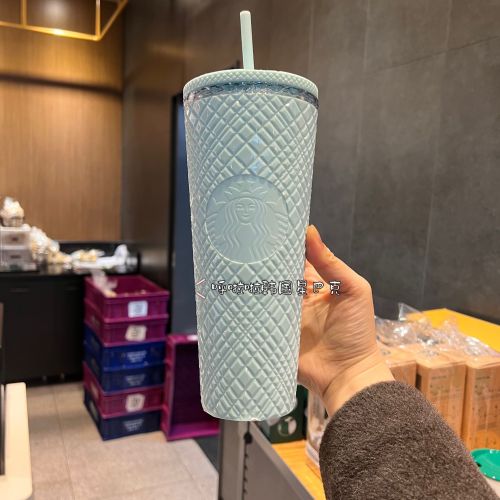 PRE ORDER Starbucks 2022 Korea Summer Dark Blue Jeweled 24oz Straw Cup
