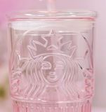 Starbucks 2023 China Peach Blossom Topper Pink Siren 19oz Glass Cup second bunch