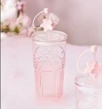 Starbucks 2023 China Peach Blossom Topper Pink Siren 19oz Glass Cup second bunch