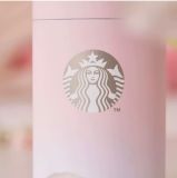 Starbucks 2023 China Pink Gradient Capsule 7oz SS Cup Tumbler with Bunny Bag