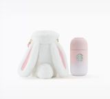 Starbucks 2023 China Pink Gradient Capsule 7oz SS Cup Tumbler with Bunny Bag