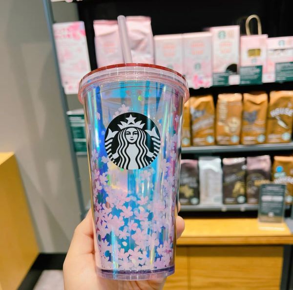 Starbucks 2023 Japan Sakura Purple 16oz Plastic Cup Tumbler ship in the earlier of Mar.