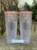 With Flaw StarbucksXDisney Transparent Blue Studded without sku# sticker