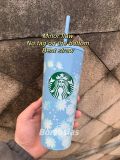 Minor Flaw No tag Starbucks 2023 Blue Flower 16oz SS Cup Tumbler