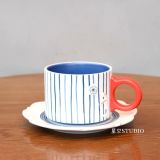 Starbucks 2023 China Cute Rabbit Blue Stripe 12oz Mug